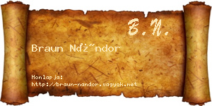 Braun Nándor névjegykártya